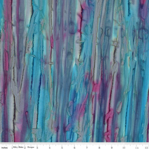 Riley Blake, Contours Batik, Raspberry Jade, Blue