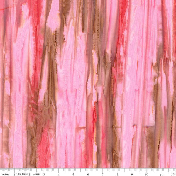 Riley Blake, Contours Batik, Salmon Run, Pink