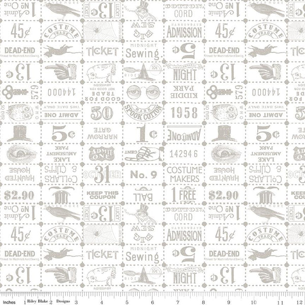 Riley Blake, Costume Makers Act II, Ticket Grid, White