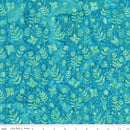 Riley Blake, Daisy Dots Batiks, Blue Floral, Aqua