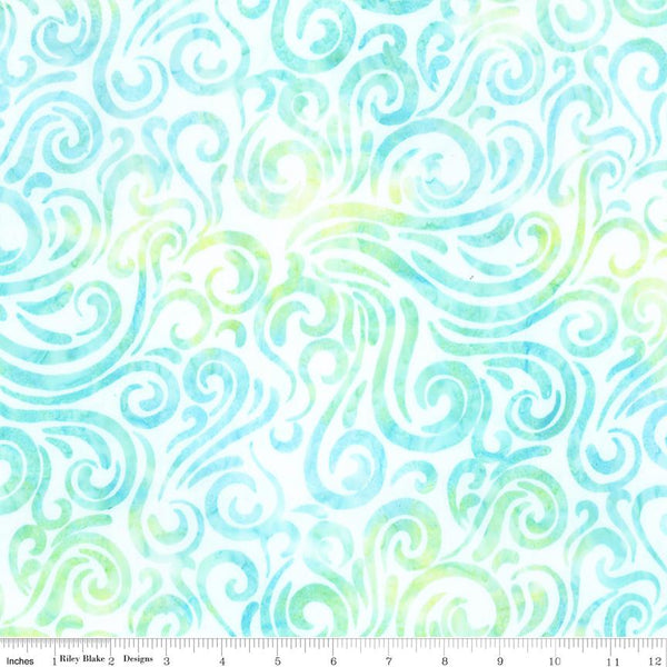 Riley Blake, Daisy Dots Batiks, Filigree, Aqua