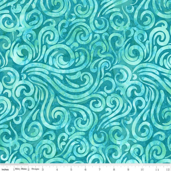 Riley Blake, Daisy Dots Batiks, Filigreel, Aqua
