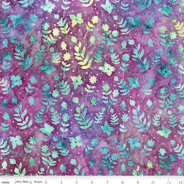 Riley Blake, Daisy Dots Batiks, Multi Foral, Purple