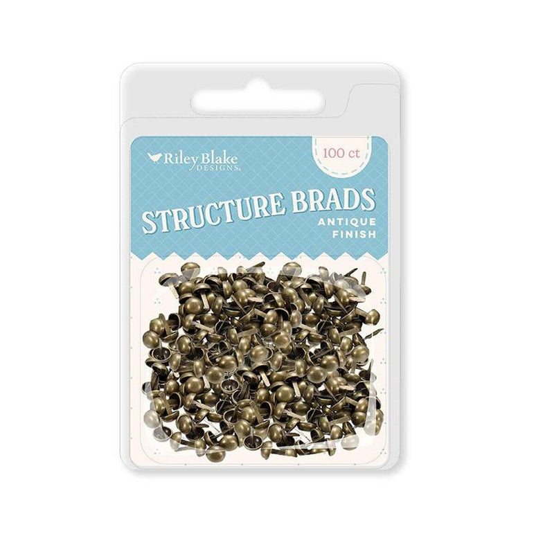 Riley Blake Designs Structure Brads, 100pc , antique bronze