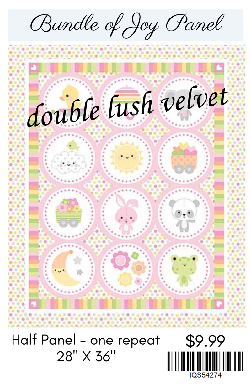 Riley Blake, Double Lush Velvet, Bundle Of Joy Panel, 28" X 36", Pink