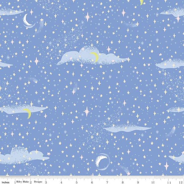 Riley Blake, Forever Neverland, Pixie Dust, Periwinkle