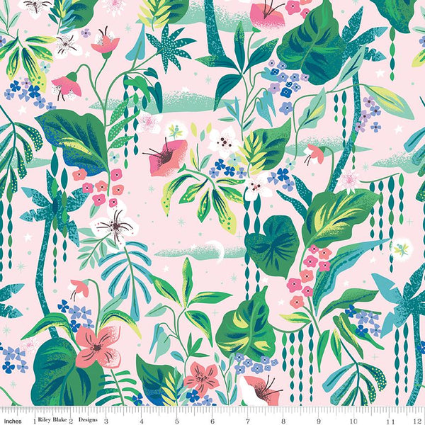 Riley Blake, Forever Neverland, Tropical Floral, Pink