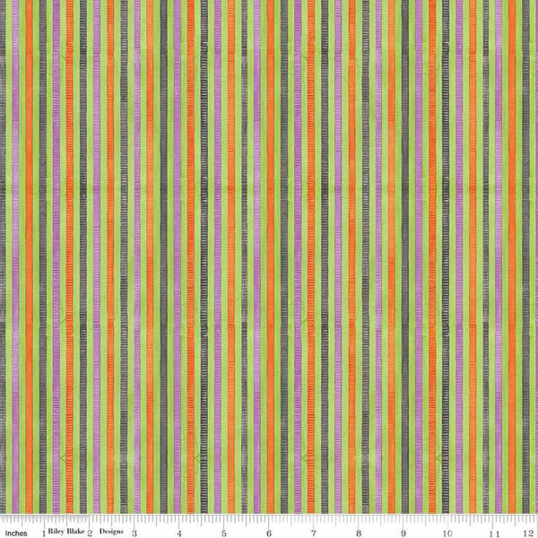 Riley Blake. Ghoul Friends, Stripes, Multi