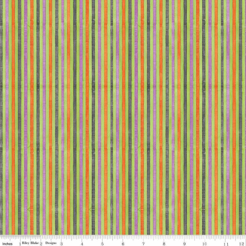 Riley Blake. Ghoul Friends, Stripes, Multi