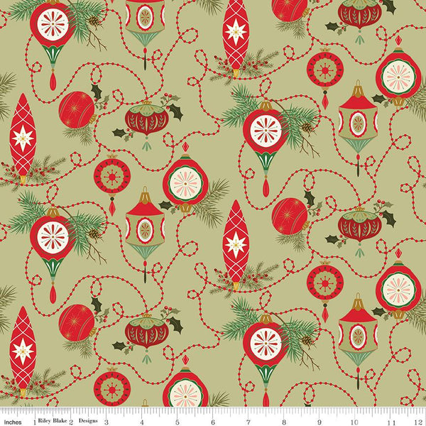 Riley Blake, Glisten, Bulbs, Olive