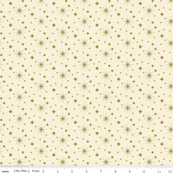 Riley Blake, Glisten, Stars, Cream