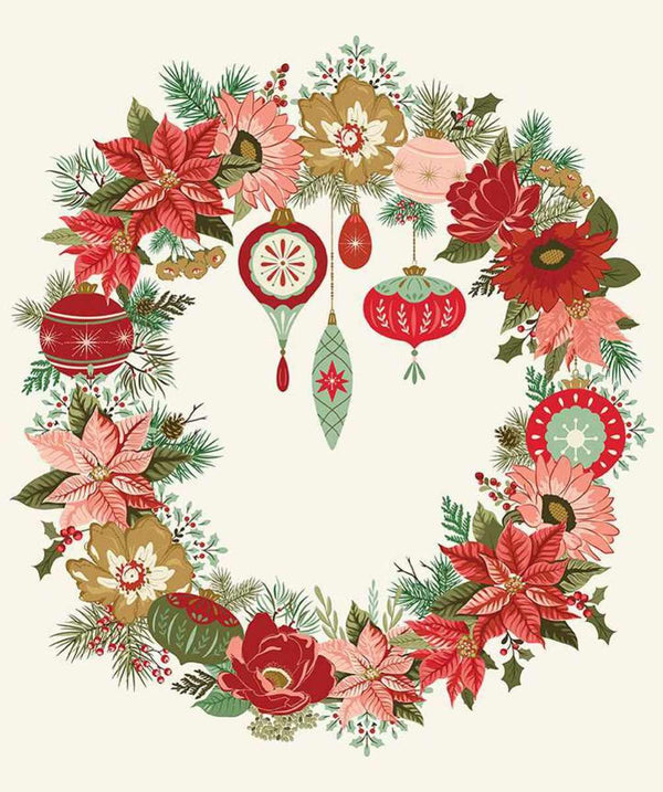 Riley Blake, Glisten, Wreath Panel, 36" X 43"