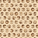 Riley Blake, John Wayne American West, Circled images in Sepia, Tan