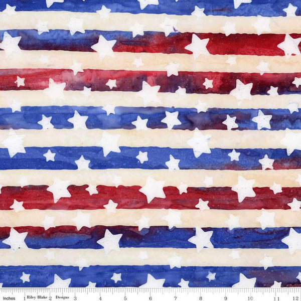 Riley Blake, Let Freedom Reign Batik, Fireworks, Red