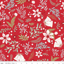 Riley Blake, Mistletoe & Holly, Main Print , Red