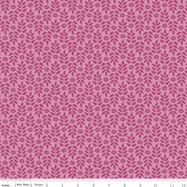 Riley Blake, Morning Meadow, Stems, Orchid