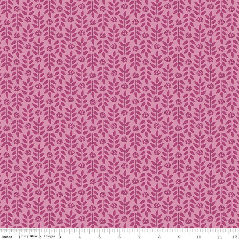 Riley Blake, Morning Meadow, Stems, Orchid