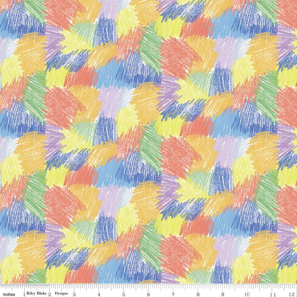 Riley Blake, New Box of Crayons, Scribbles, Multi