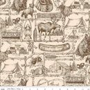 Riley Blake, Pine Grove,Wide Back, Outlines, Putty