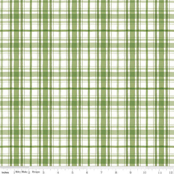 Riley Blake, Santas Tree Farm, Plaid, Green