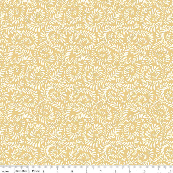 Riley Blake. Sunflower Whispers, Ferns, Yellow