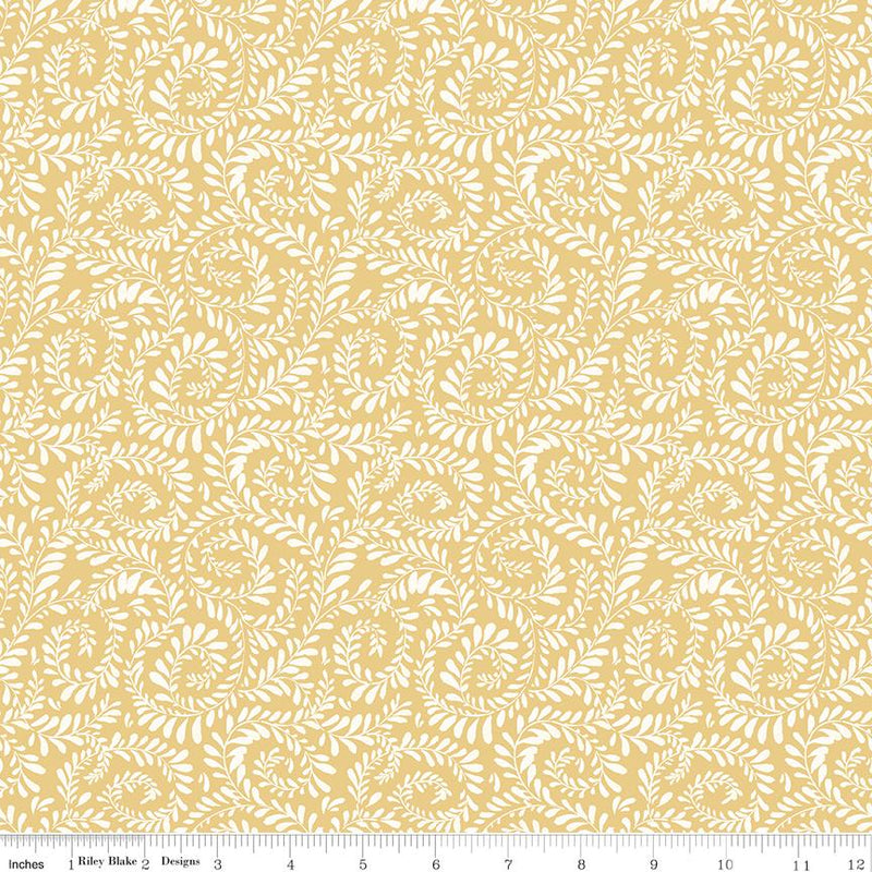 Riley Blake. Sunflower Whispers, Ferns, Yellow