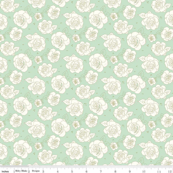 Riley Blake. Sunset Ridge, Roses, Mint