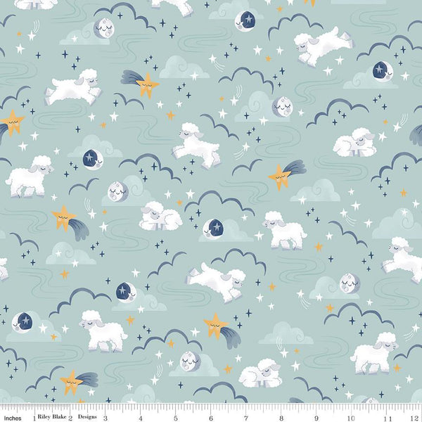 Riley Blake, Twinkle Star, Main, Mist, Green