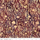 Rley Blake Expressions Batiks, Floral Grid, Old China, Black Cherry Chutney