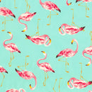 Robert Kaufman, Island Paradise, Flamingoes on Aqua