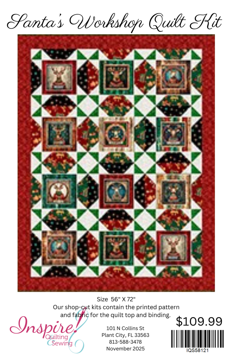 Santa's Workshop /Block Talk Stars Quilt Kit