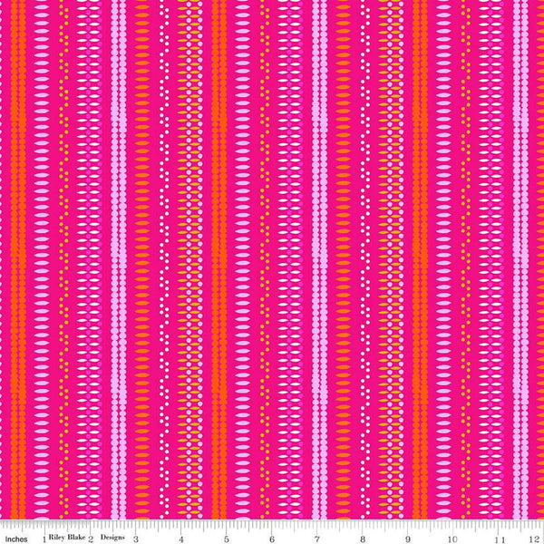 Splendid by Riley Blake, Stripe, Hot Pink