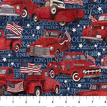 Stonehenge, Stars & Stripes 11, Red Trucks on Navy