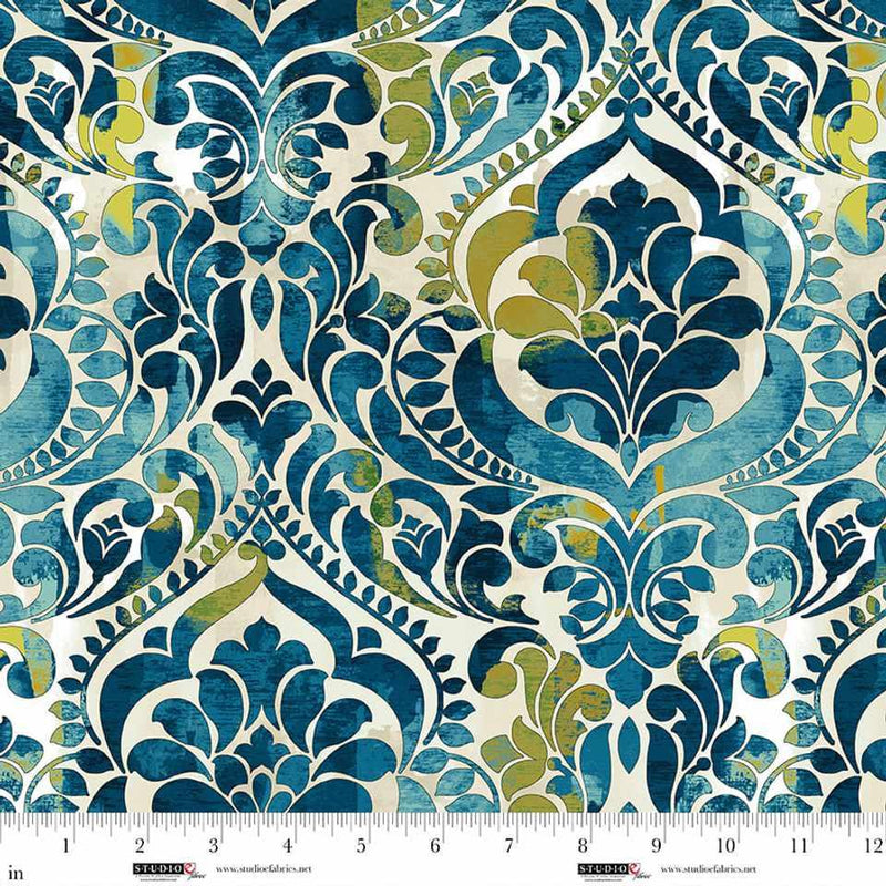 Studio E, 118" Wide Backing, You! Damask, Ice