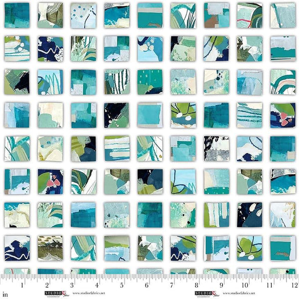 Studio E, Color Me Abstract, Sample Squares, Teal