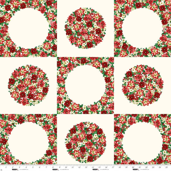 Studio E, Dots and Holes Seasonal, Christmas Panel, Cream