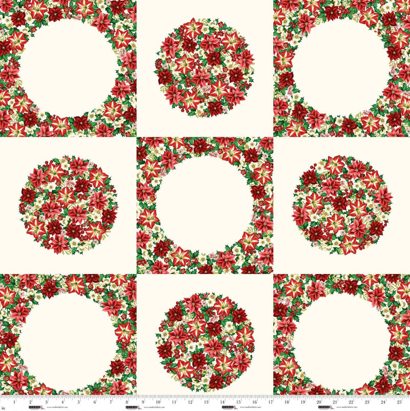Studio E, Dots and Holes Seasonal, Christmas Panel, Cream