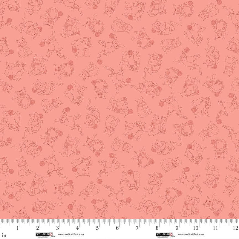 Studio E, Knit1 Purr2, Kitties, Tone-on-Tone, Pink