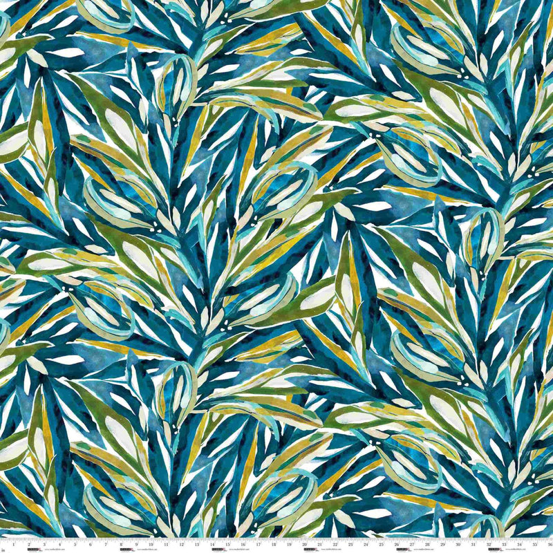 Studio E, Spiky Leaves, Teal