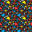 Superheroes, Multi Colors on Black