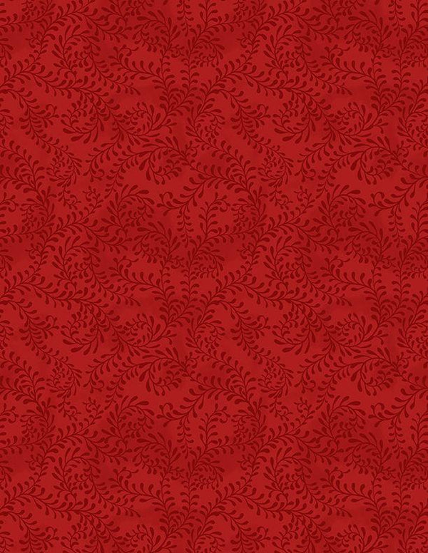 Swirling Leaves Wide Backing, 108", Red