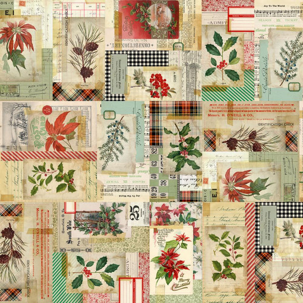 Tim Holtz, Holidays Past, Collage, Wide Backing