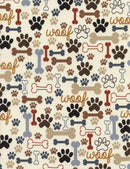 Timeless Treasures, Bones & Paws CD2372-Cream