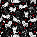 Timeless Treasures, Cats & Hearts, Black