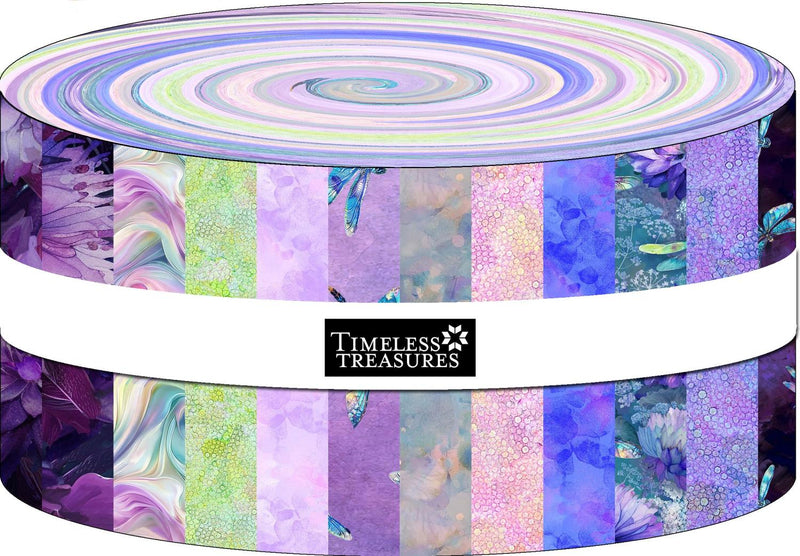 Timeless Treasures, Dragonfly Mist, 2.5 In Strip Set