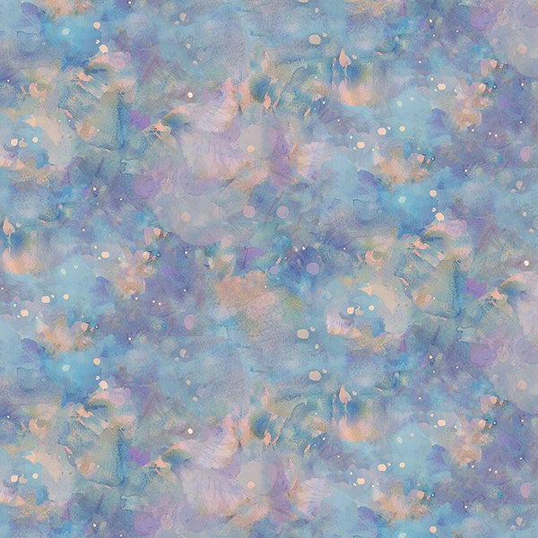 Timeless Treasures, Dragonfly Mist, Watercolor Texture, Blue