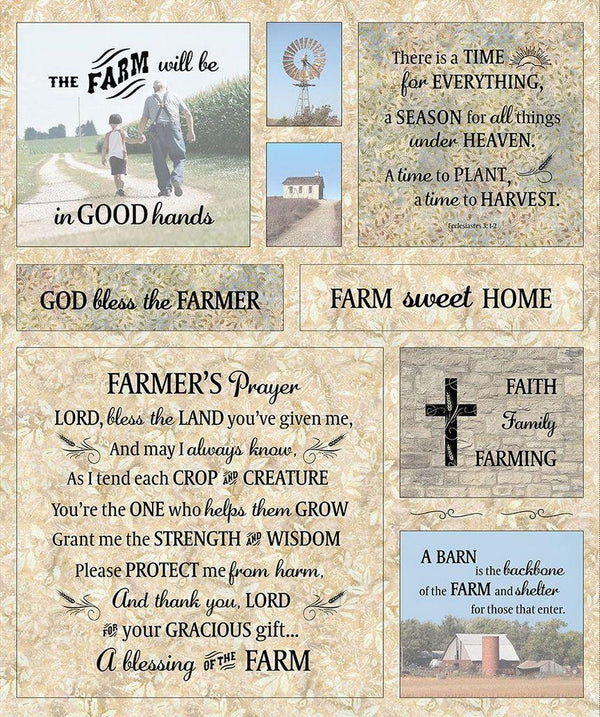Timeless Treasures, Farm Sweet Home Panel, 36" X 43"