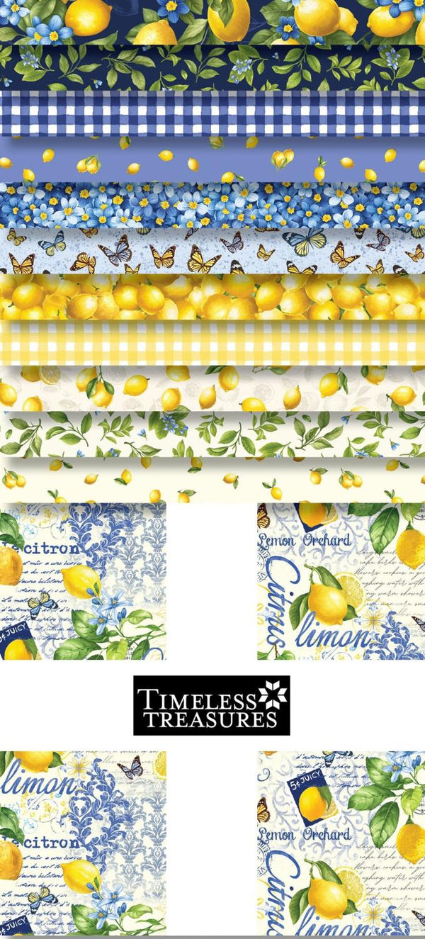 Timeless Treasures, Limoncello, 10" Sq Pack, 42 pieces