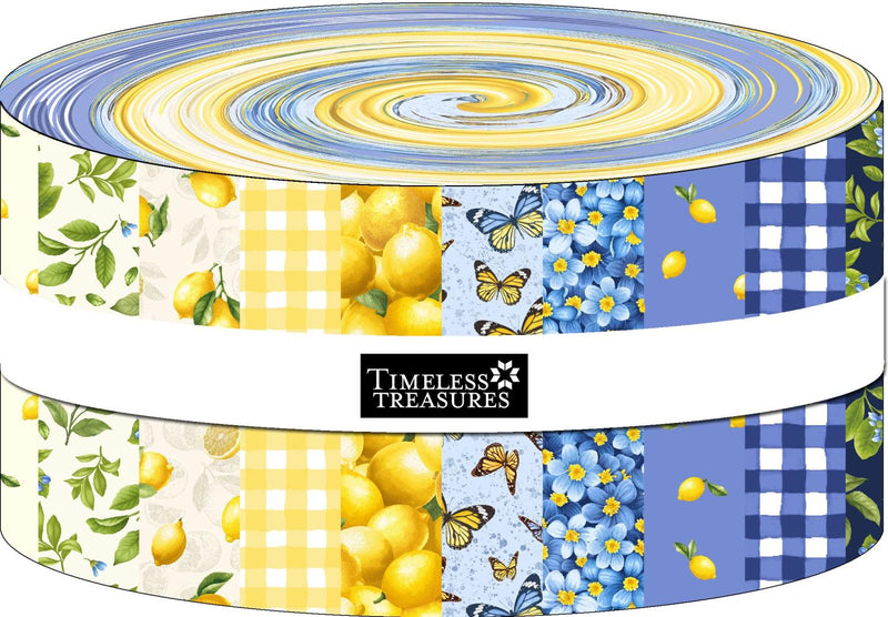 Timeless Treasures, Limoncello, 2.5" X wof Strip Roll, 40 pieces