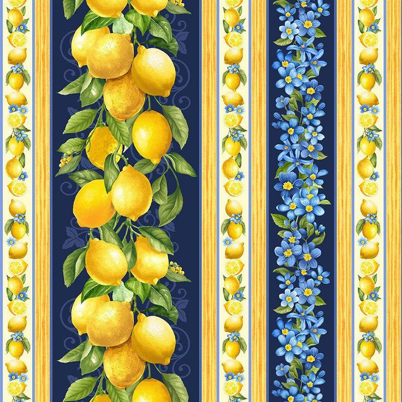 Timeless Treasures, Limoncello, Border Stripe